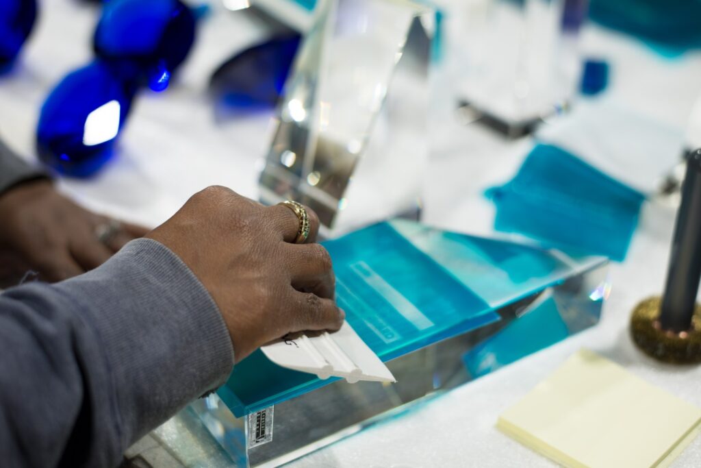 Sand Blasting Technique for Awards